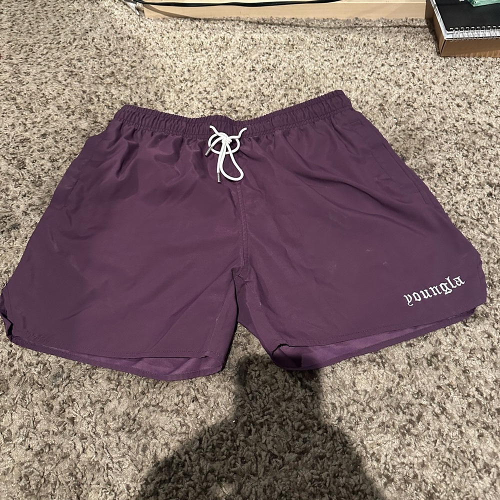 Purple YoungLA gym shorts